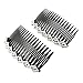 uxcell Women Lady Plastic Bling Rhinestone Hair Comb Clip Slide Hairclip 2pcs Silver Tone