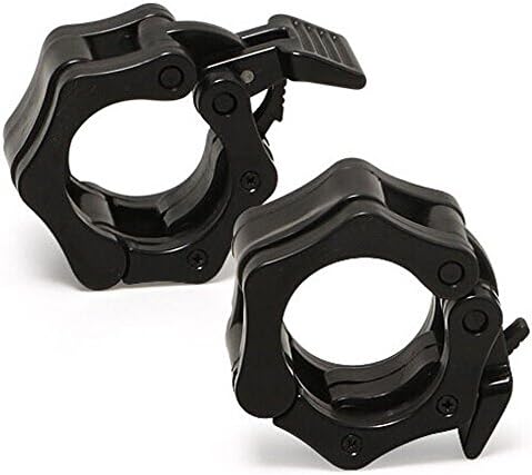 Barbell Collars, Quick Release Non-slip Barbell Clamp Collars for 1-Inch/2-Inch Diameter Size Olympic Bars Pro Crossfit Exercise & Weight Training