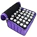 Jmkcoz 30 Bottles Essential Oil Carrying Case Shockproof Essential Oils Organizer Travel Bag Suitable for 5ml,10ml,15ml Bottles Purple with Portable Handle and Double Zipper