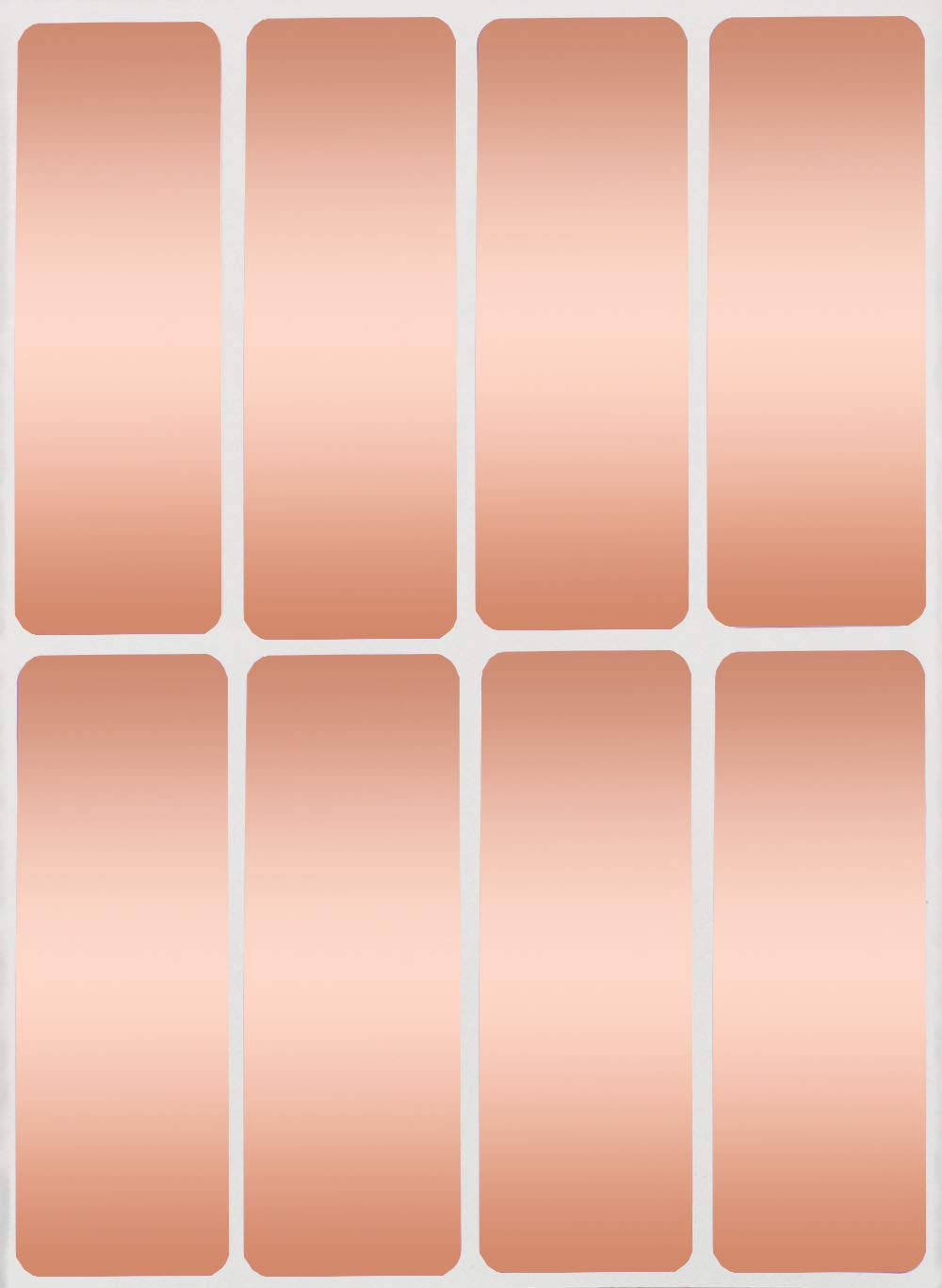 75mm x 25mm Writable Rectangular Labels Rose Gold Metallic Sticky Label Tag Stickers to Write for Home, Office, and School Projects, 120-Pack by Royal Green