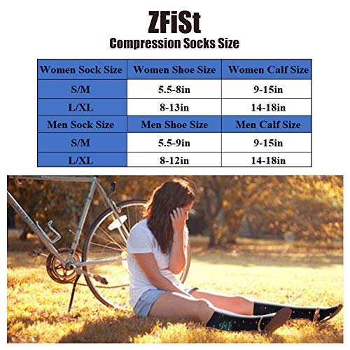 ZFiSt Compression Socks Women Men Nurse, 2/3/4Pair 20-30 mmHg Sport Running Compression Socks for Edema Diabetic Varicose Veins Flight Pregnancy (4Color4, Small/Medium)