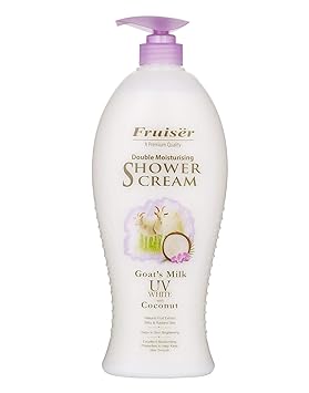 Fruiser Double Moisturising Shower Cream, Goat's Milk UV White with Coconut, 1000 ml
