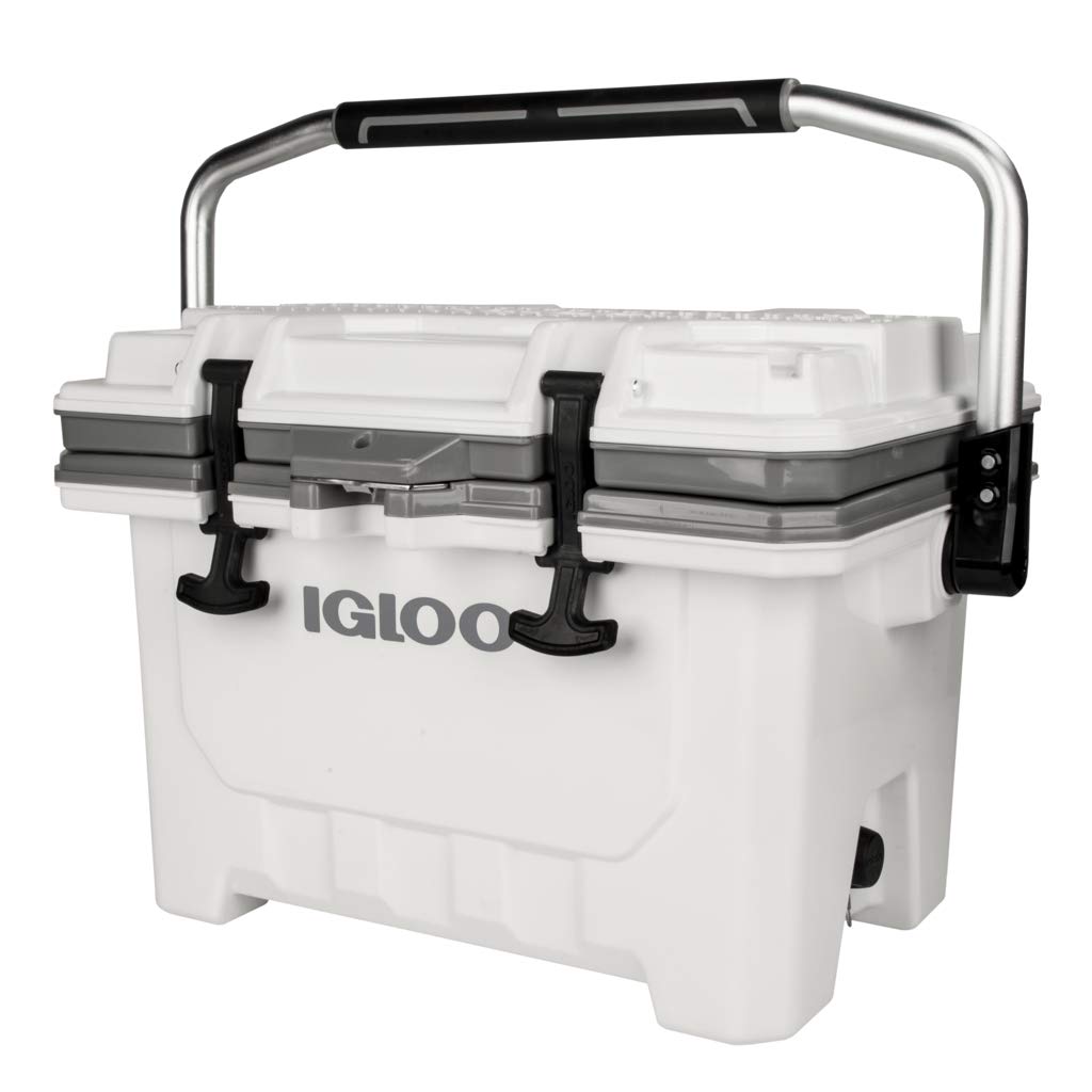 Igloo White IMX 24 Qt Lockable Insulated Ice Chest Injection Molded Cooler with Carry Handles
