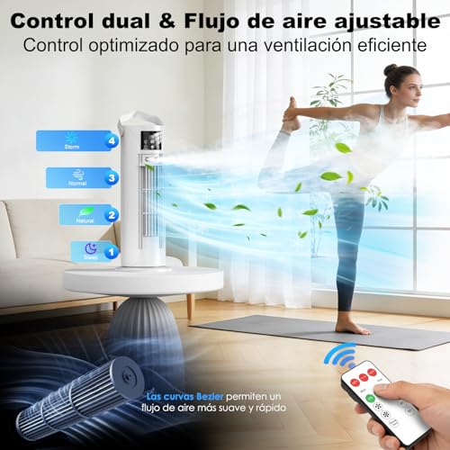 Mobile Air Conditioner - Mini Air Conditioner with Cooling and Humidification Function, Water Mist Technology, 4 Adjustable Timer Levels, 120° Swivel Air Outlet, for Home, Office, Bedroom, White