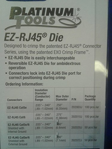 Platinum Tools EZ-RJ45 Die for EXO Crimp Frame Clamshell Accessory Box (100072C), Blue - Thumbnail 2