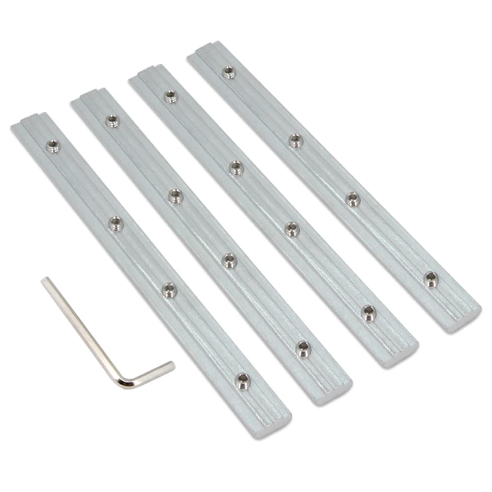 Zeberoxyz 4pcs Straight Line Connector Length 7.1inch Joint Bracket with M6 Screws for 3030 Series T Slot 8mm Aluminum Extrusion Profile (3030 Series Straight Brackets-Silver)