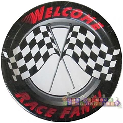 Checkered Flag 'Welcome Race Fans' Small Paper Plates (8ct)