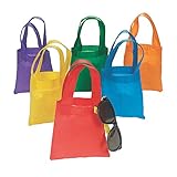 Fun Express Poly Non-Woven Party Tote Bags - 6 Inches - 12 Piece Pack