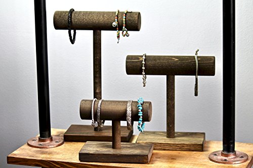 Jewelry Display Set / Three Piece / Bracelet Watch Stands / Solid Wood T-Bar Displays / Craft Show / Boutique Retail Rack / FREE US SHIPPING - Thumbnail 2