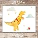 Dinosaur Wall Decor Art Prints (Set of 6) - Unframed - 8x10s | Educational Prehistoric Decor for Kids' Rooms | Wall Decor for Boys and Girls Bedrooms or Nurseries | Bathroom Pictures Wall Decor