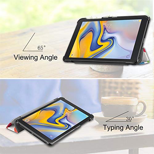 Cywulin Case for Samsung Galaxy Tab A 8.0 2018, Slim Folio Smart Trifold Leather Shell Stand Cover Lightweight for Galaxy Tab A 8 Inch 2018 Release Tablet SM-T387 Verizon Sprint T-Mobile AT&T (C)