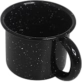 MIRRO 12 Oz Enamel Mug for Cooking, Black | Perfect for Hot or Cold Drinks, Hand Wash Recommended