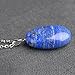 iSTONE Natural Gemstone Natural Lapis Lazuli Water Drop Pendant Necklace with Stainless Steel Chain 20 Inch