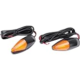 Tusk Mini Flush Mount LED Turn Signals - Amber, for ATV, UTV, Motorcycle | Directional Lens, Bright Amber LED; Bolt-on Design, 23in Wire Lead; Sold in Pairs