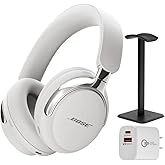 Bose (2nd Gen QuietComfort Ultra Bluetooth Headphones, Wireless Headphones with Spatial Audio, Over Ear Noise Cancelling with Mic, Up to 30 Hours of Play time + 20W Wall Charger (White)