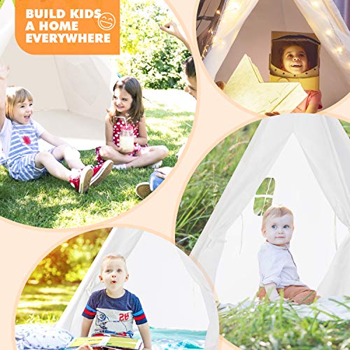 Peradix Tipi Infantil Tienda,con Cojín Cuadrado Carpa Dejuego Tienda India par,Interior / Exterior Tienda Campaña para Niños,Carpa Tipi para Niños Fondo de Fotografía de Juguete