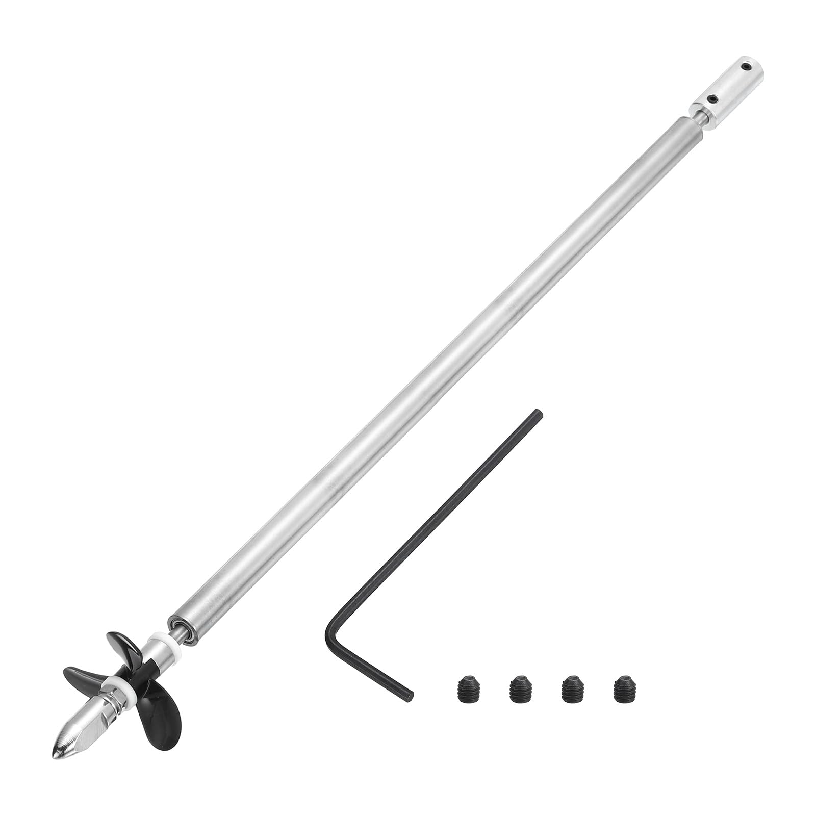 sourcing map Drive Shaft W Propeller and Coupling Joint for RC Boat Coupler Assemble Kit, L300mm Shaft, L25mm Sleeve, D36mm Three Propeller, Fit for 3 mm Motor Shaft