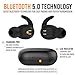 Alpatronix HX500 Waterproof Bluetooth Headphones TWS in Ear Wireless Earphones Rechargeable Stereo Headset w/Qi Charging Case & Mic for iPhone/Samsung Galaxy, Sports&Running - Black