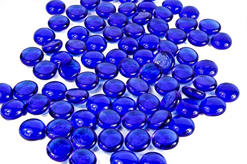 Dashington trade; 5 Pounds-flat Cobalt Glass Marbles for Vase Filler, Table Scatter, Aquarium Decor