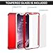 iPhone X Case, iPhone 10 Case, VANSIN 360 Full Body Protection Hard Slim Case Coated Non Slip Matte Surface with Tempered Glass Screen Protector for Apple iPhone X (2017) - Red