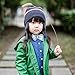 Connectyle Girls Boys Kids Warm Knit Winter Hats Pom Pom Striped Cuff Beanie Hat with Earflap, L:19.5 