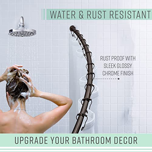 Bath Bliss Curved Shower Rod Adjustable 42"72" Inch Bathroom