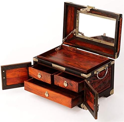 中国ヴィンテージ彫刻木製ジュエリーボックス収納ボックス大容量手作りの木製のロックジュエリーボックス