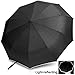 Rainlax Travel Umbrella Unbreakable Lightweight 10 Ribs Automatic Compact Windproof Canopy Umbrellas with Light Reflective for One Handed Operation