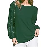 FANSI NOVA Womens Flutter Sleeve Boatneck Sparkly Holiday Party Blouse Casual Loose Sequin Tunic Tops