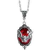 QLUYCKW Gothic Spider Bat Necklace for Female Male Rock Style Animal Alloy Butterfly Red Crystal Bat Halloween Jewelry Gift