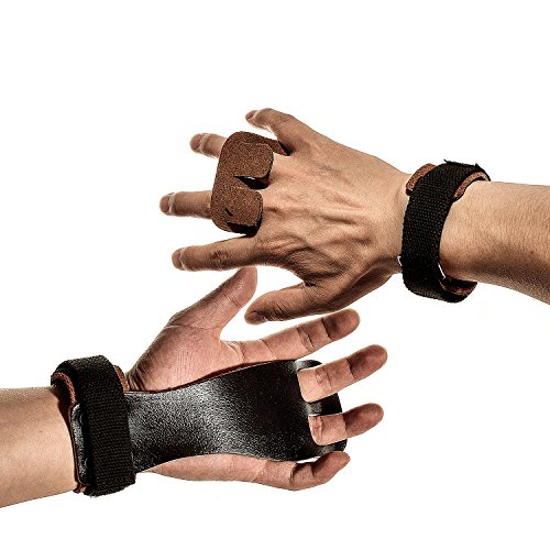 DⅡZONE FITNESS 2 holes Genuine Leather Anti-slip Strong Grip Gymnastics Hand Grips Fingers Palm Strap Sports Gloves with Wrist Support for Kettlebells,Crossfit,Weight lifting,Barbells,Chin Ups,Bar Mus - Thumbnail 6