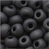 Jablonex Jet Czech Seed Beads, Black Matte