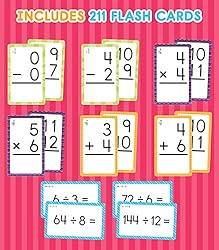 Carson Dellosa 4-Pack Math Flash Cards for Kids