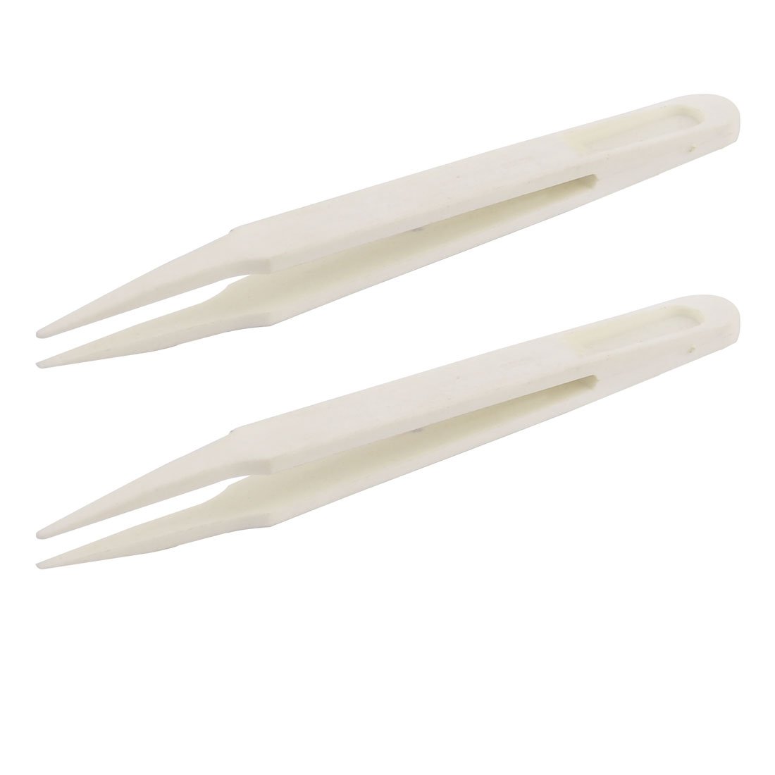 sourcingmap Plastic Anti Static Tweezers Electronic Repair Tool 12cm Long 2 PCS Beige