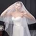 EllieHouse Women's 2 Tier Simple White Wedding Bridal Veil With Comb L11WT