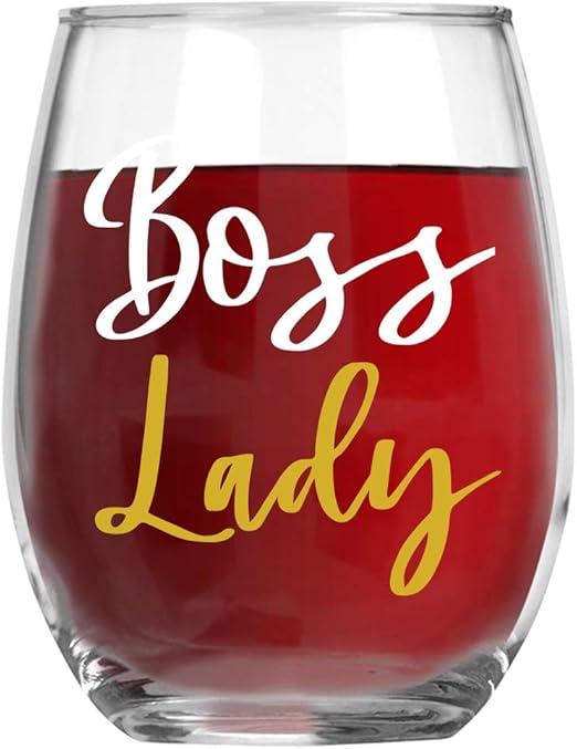 girl boss wine glass