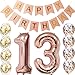 13th Birthday Decorations Party supplies-13th Birthday Balloons Rose Gold,13th Birthday Banner,Table Confetti Decorations,13th Birthday Gifts for Girls,use Them as Props for Photos