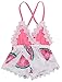 Happy Town Summer Toddler Baby Girl Clothes Cute Fruit/Flower Print Lace Trim Backless Romper Shorts Jumpsuit (Pink, 18-24 Months)