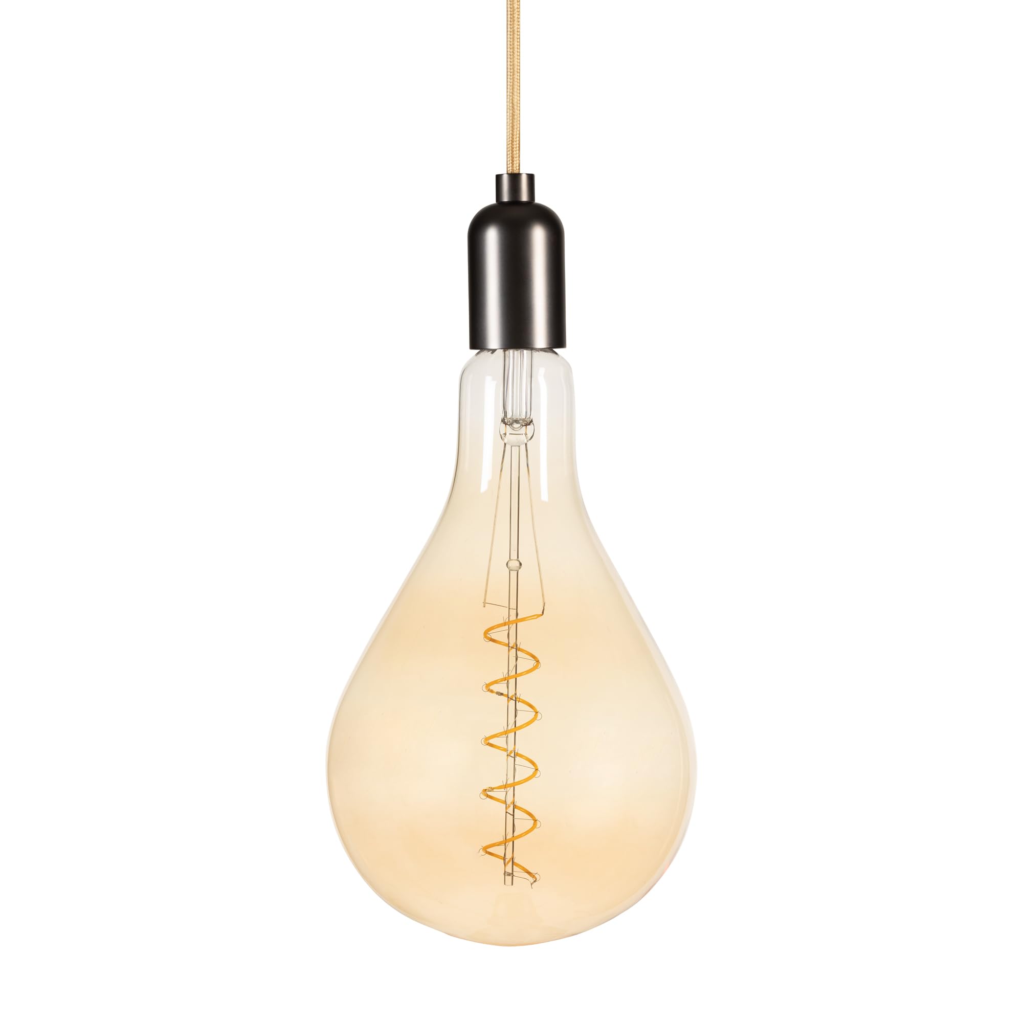 Girard Sudron 716623-LED 29cm Big Bulb (290x162mm) LED Twisted Filament Lightbulb Lamp, E27 (ES Edison Screw Cap), Amber, Very Warm White, 300 Lumens, Dimmable, 6 W
