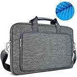 OneOdio 17.3 inch Briefcase Messenger Shoulder Bag with Handle and Shoulder Strap Multi-Functional Waterproof Carrying Case for Laptop/Notebook / MacBook/Ultrabook / Chromebook Computers (Grey)