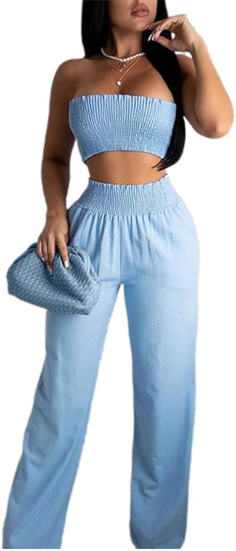 tube top with flowy pants
