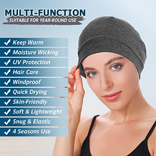 Headshion Cotton Skull Caps for Men Women,2Pack Lightweight Beanie