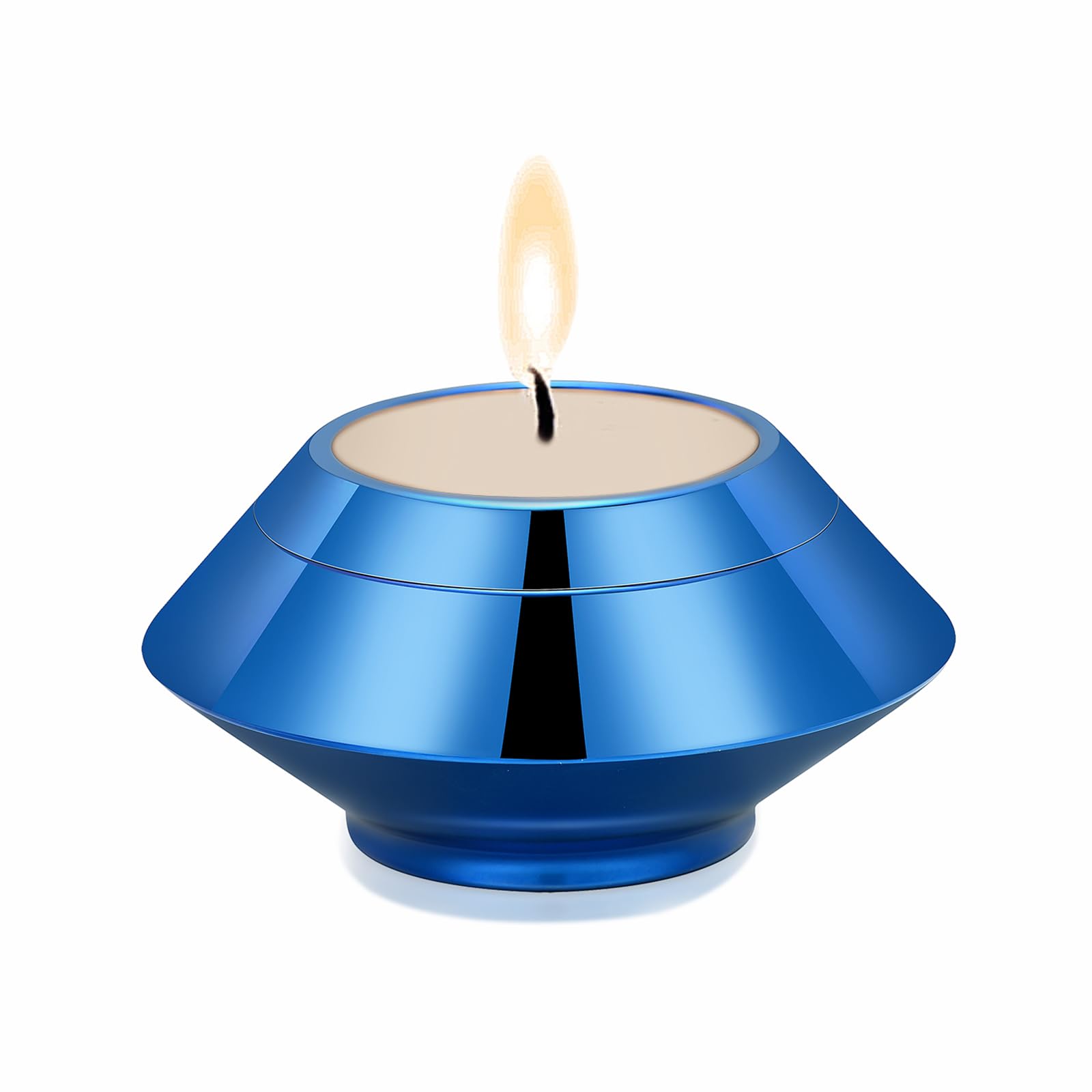 Minicremation Cremation Urn for Human Ashes Stainless Steel Candle Ash Holder Keepsake Urn for Ashes Candlestick Mini Funeral Urns for Pet Ashes (Blue) — image 1