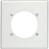 Leviton 80530-W 2-Gang Flush Mount 2.465-Inch Diameter, Device Receptacle Wallplate, Device Mount, Midway Size, White