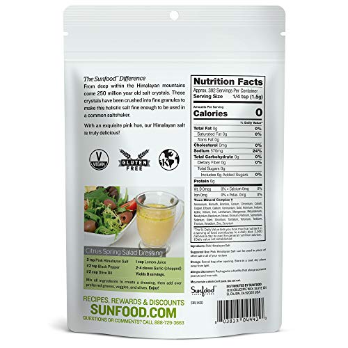 SunFood Super Foods Fine Himalayan Crystal Salt - 16 oz - Image 3