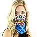 Hoo-Rag Sugar Mama Skull Face Mask Seamless UPF 30 High Performance Moisture Wicking Bandana Made of 100% Polyester Microfiber
