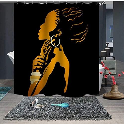 Pallima Shower Curtain African Girls Series Printing Polyester Waterproof 180x200cm
