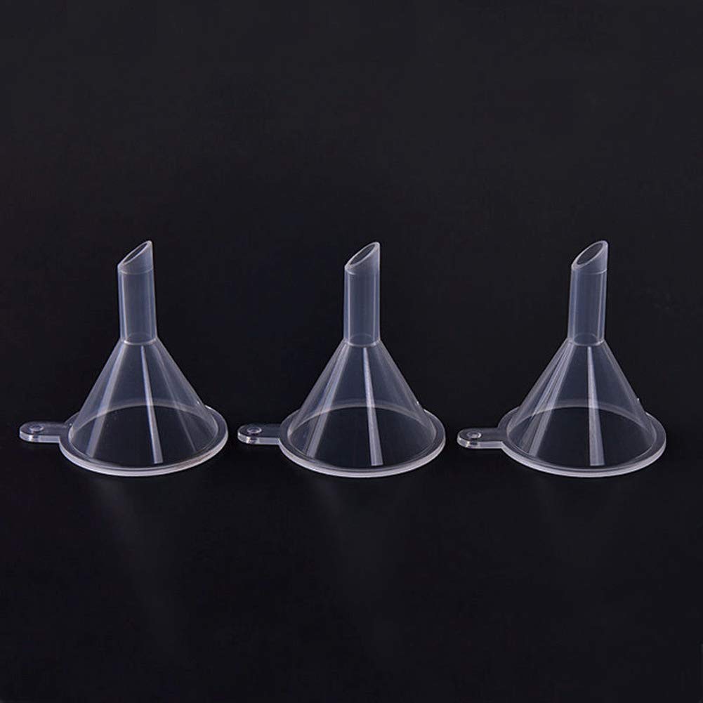 Mini  Plastic Funnels, 50PCS Small Clear Funnels for Art Sand Bottle Filling Perfumes Lab Bottle Essential Oils Arts  Crafts Supplies