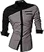 jeansian Men's Slim Fit Long Sleeves Casual Shirts Z015 Gray M