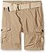 U.S. Polo Assn. Little Boys Belted Honeycomb Ripstop Cargo Short, Dark Khaki, 6